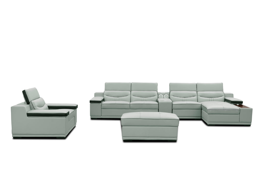 MI-1850 Arlet Italian Leather/Match Sectional Sofa