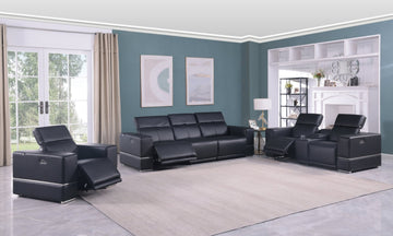 MI-1123 Franco Sofa and Loveseat (Black)