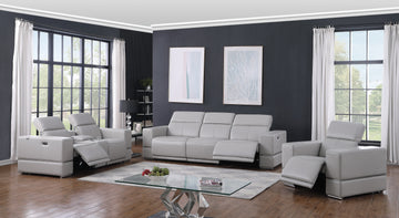 MI-1123 Franco Sofa and Loveseat (Light Grey)