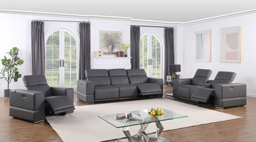 MI-1123 Franco Sofa and Loveseat (Grey)